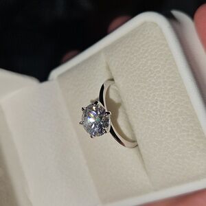 💎 3CT D-Color VVS1 Moissanite Solitaire Ring • S925 Sterling Silver • GRA Cert